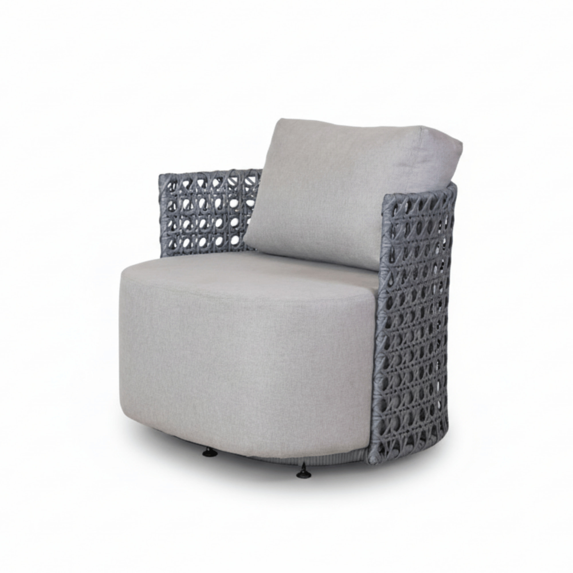 SALA MOMPÓSINO TEJIDO RATTÁN GRIS CON COJINERÍA DE LINO <br><i><small style="color:grey;">4 Piezas</i></small> - Imagen 2