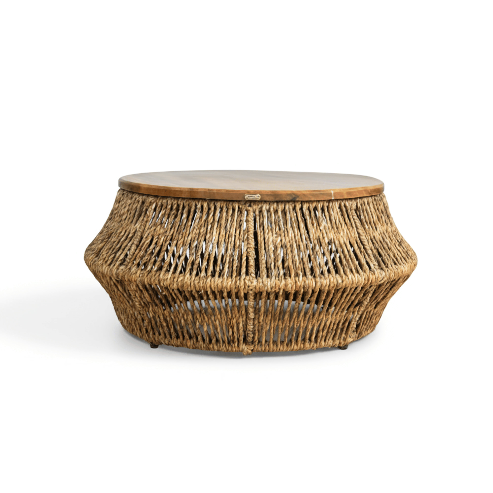 SALA COCÚN TEJIDA CON FIBRA NATURAL CON COJINERÍA BLANCA <br><i><small style="color:grey;">4 Piezas</i></small> - Imagen 3