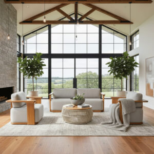 SALA YARÁ CON COJINERÍA GRIS EN LINO<br><i><small style="color:grey;">4 Piezas</i></small>