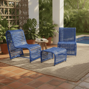 SET MOMPOSINO SILLAS TEJIDAS RATTÁN <br><i><small style="color:grey;">3 Piezas</i></small>