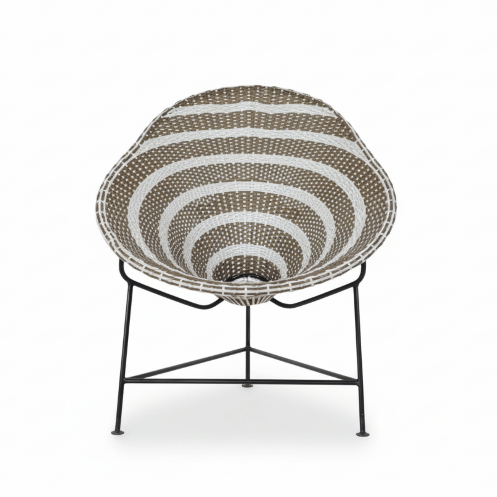 SILLA ACAPULCO TEJIDA RATTÁN BLANCO DORADO - Imagen 5